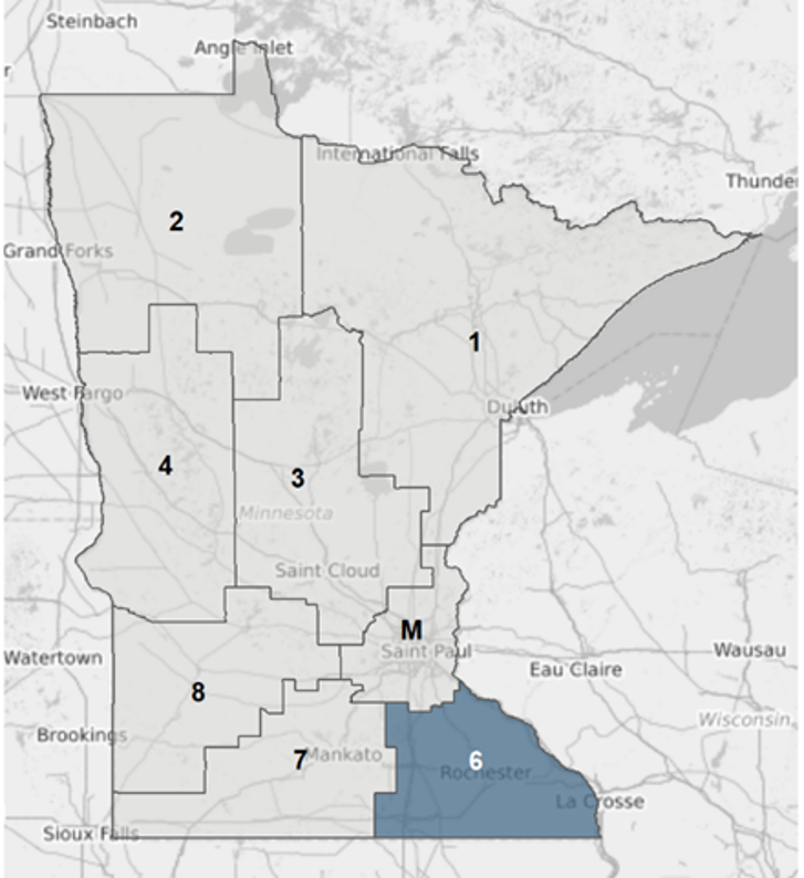 MnDOT Districts map