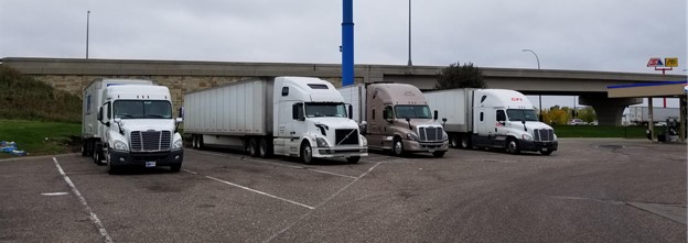 Trucks parked in Minnesota