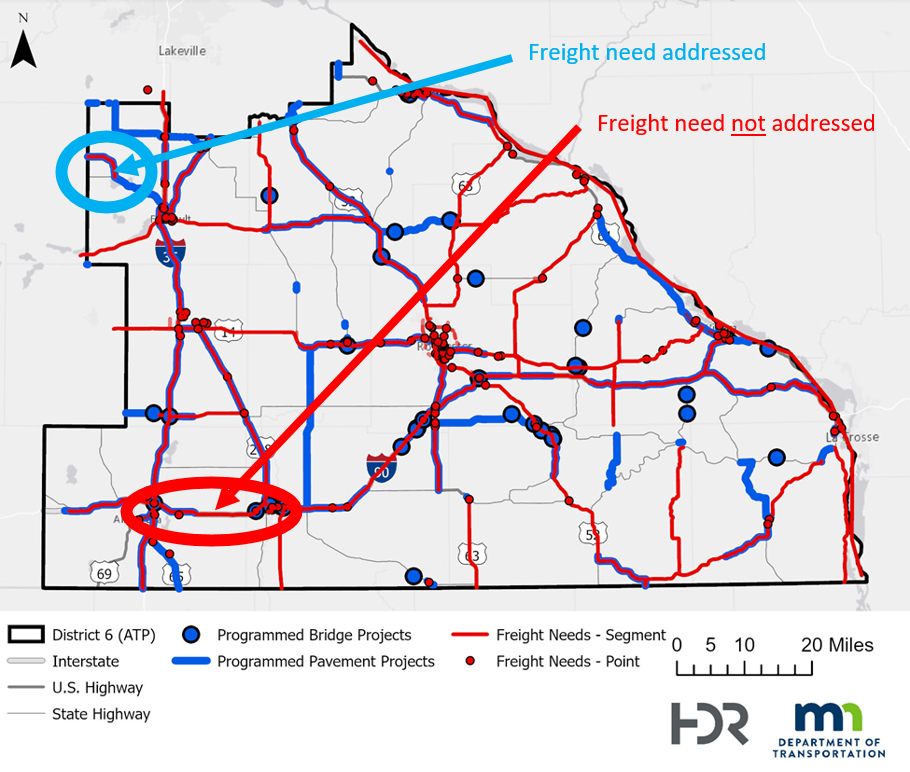 Map of needs and projects in District 2
